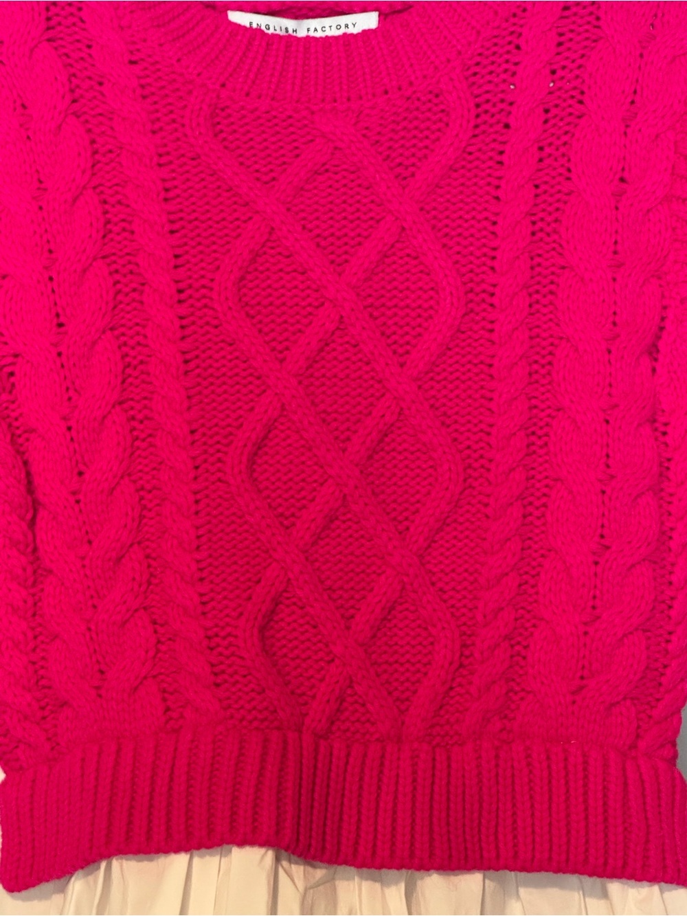 English Factory Pink Cable Knit Layered Sweater Vest & Top XS NWT - Picture 4 of 6